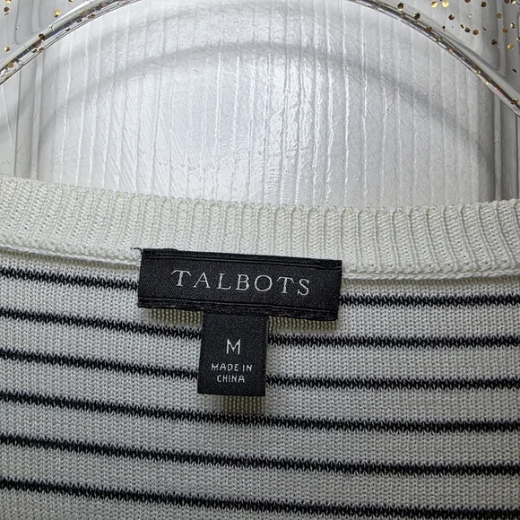 Talbots Floral Row Crewneck Stripes Embroidered Floral Sweater Women’s M Artsy - Picture 13 of 14